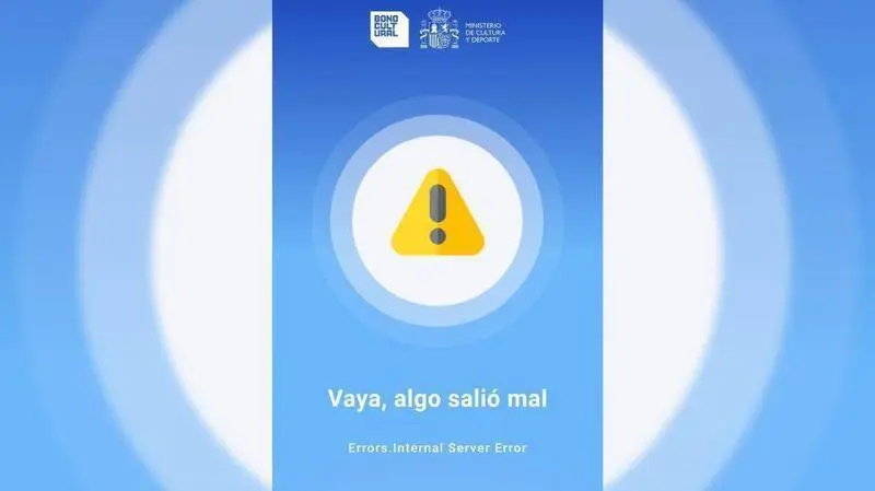 <p> Mensaje de error del Bono Cultural </p>