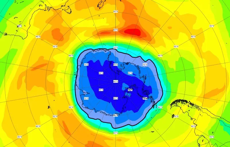 <p> El agujero dentro de la capa de ozono sobre la Ant&aacute;rtida sigue "dentro de la media" en 2022 - COPERNICUS </p>