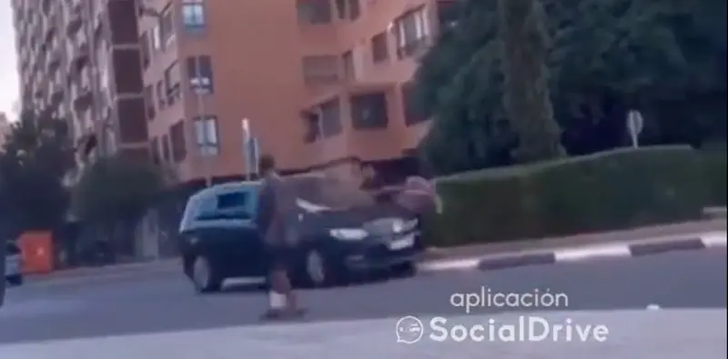 <p> Momento del atropello. </p>