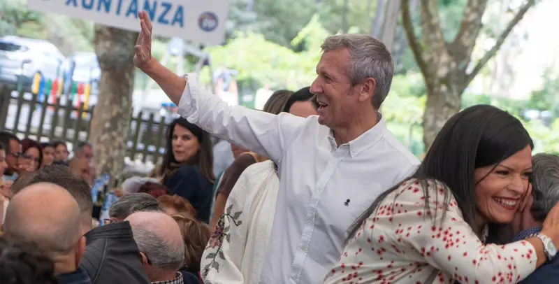 <p> El presidente del PPdeG, Alfonso Rueda, en un acto en Mos (Pontevedra). - PPDEG </p>