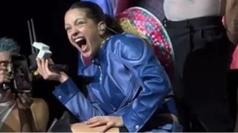 <p> Rosal&iacute;a sorprendida al recibir el anillo de compromiso que una fan le hab&iacute;a lanzado al escenario </p>