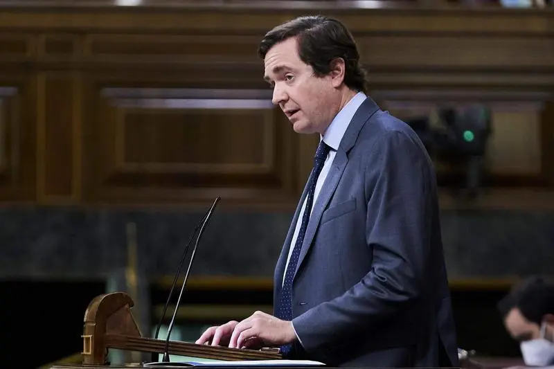 <p> El portavoz adjunto del Grupo Popular, Pablo Hisp&aacute;n, interviene en una sesi&oacute;n plenaria en el Congreso de los Diputados </p>