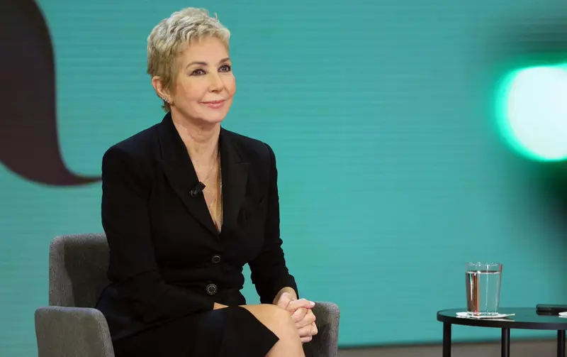 <p> Ana Rosa Quintana durante el encuentro con los medios de comunicaci&oacute;n tras su regreso a la televisi&oacute;n, a 10 de octubre de 2022, en Madrid (Espa&ntilde;a). - Ra&uacute;l Terrel - Europa Pres </p>