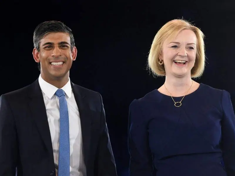 <p> Rishi Sunak junto a Liz Truss </p>