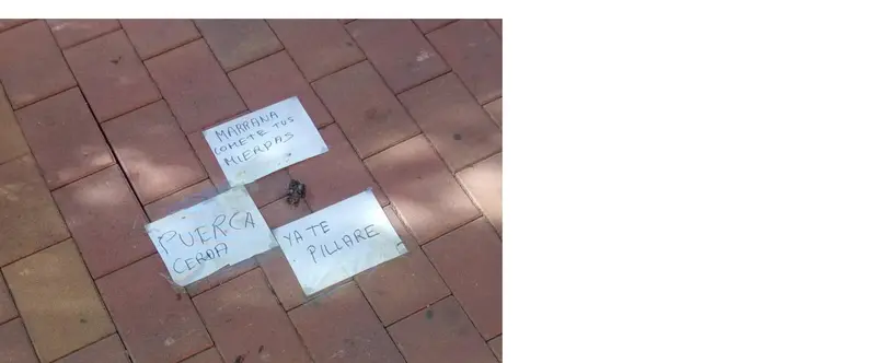 <p> Los carteles de la vecina de Murcia. Twitter </p>