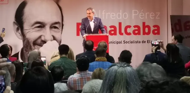  El expresidente del Gobierno Jose Luis Rodr&iacute;guez Zapatero en un acto en El Ejido (Almer&iacute;a). - EUROPA PRESS 