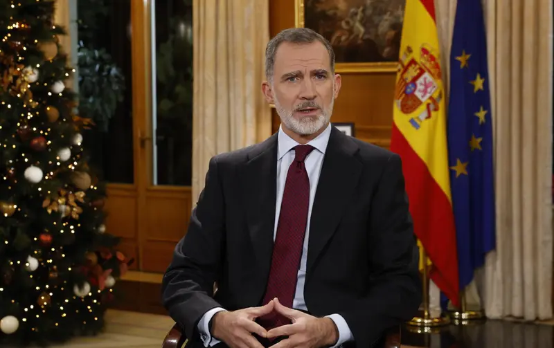  El rey Felipe VI pronuncia su tradicional discurso de Nochebuena, a 24 de diciembre de 2022 - POOL 