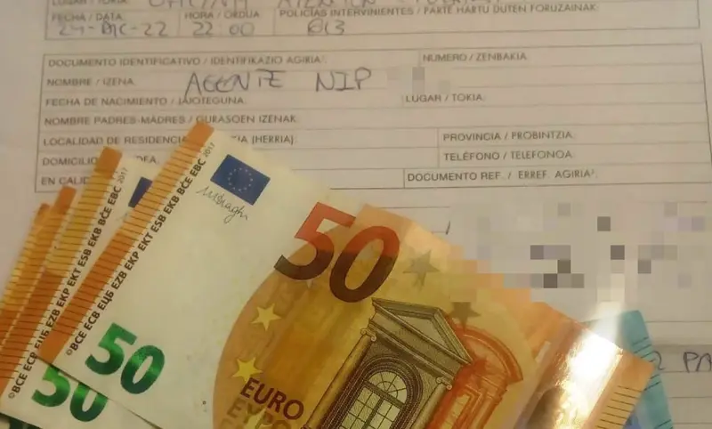  Parte del dinero recogido. - POLIC&Iacute;A FORAL 