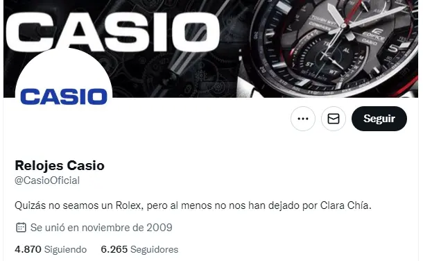  La respuesta de la cuenta CasioOficial 