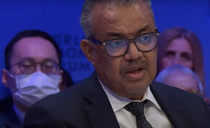  El director general de la Organizaci&oacute;n Mundial de la Salud (OMS), Tedros Adhanom Ghebreyesus, en la jornada 'Acabar con la tuberculosis: &iquest;c&oacute;mo lograrlo?', en el Foro Econ&oacute;mico Mundial de Davos (Suiza), a 17 de enero de 2023. - FORO ECON&Oacute;MICO MUNDIAL DE DAVOS 