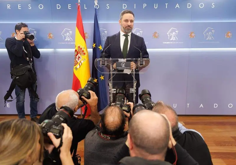  El l&iacute;der de VOX, Santiago Abascal 