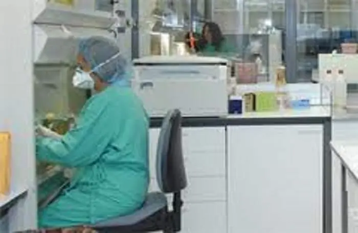  Cient&iacute;fica en un laboratorio. Imagen de archivo 