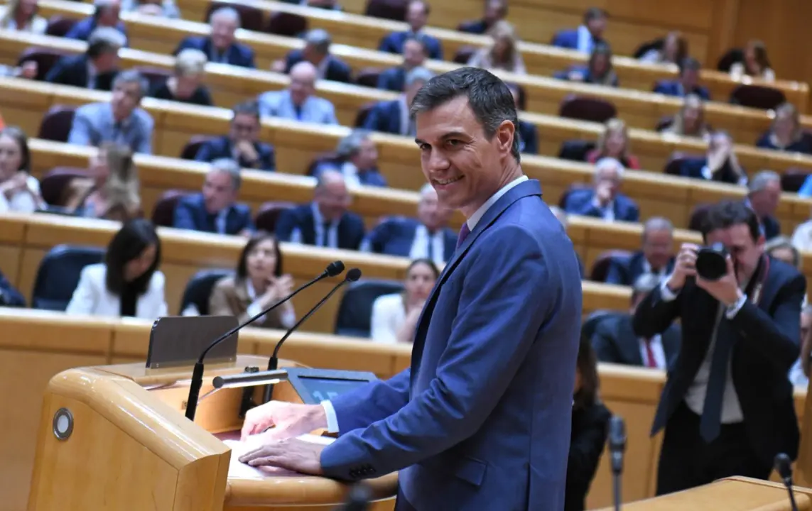  El presidente del Gobierno, Pedro S&aacute;nchez, interviene durante un pleno del Senado - Fernando S&aacute;nchez - Europa Press 