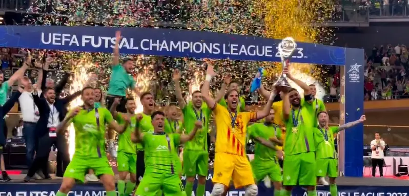  Jugadores del Palma Futsal celebrando la victoria - instagram 