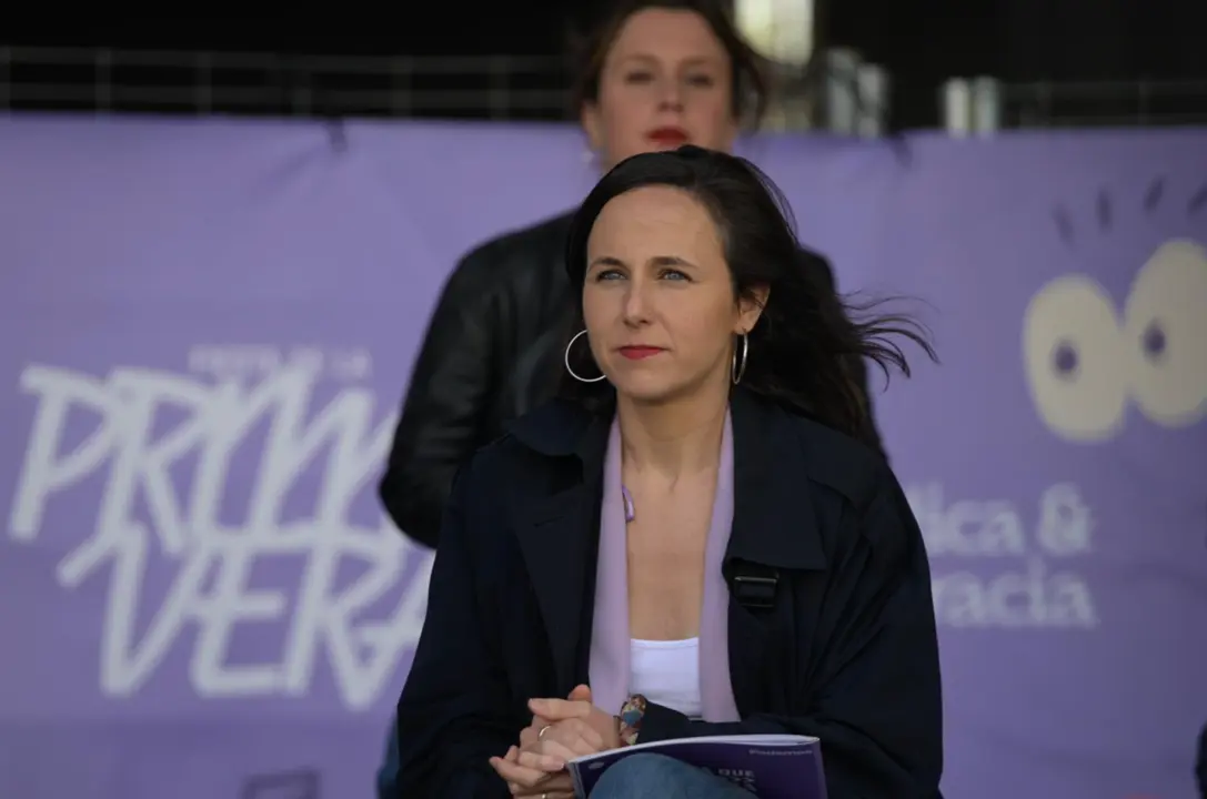  La secretaria general de Podemos y ministra de Derechos Sociales y Agenda 2030, Ione Belarra, participa en la Fiesta de la Primavera de Podemos, a 15 de abril de 2023, en Zaragoza, Arag&oacute;n (Espa&ntilde;a). - Marcos Cebri&aacute;n - Europa Press 