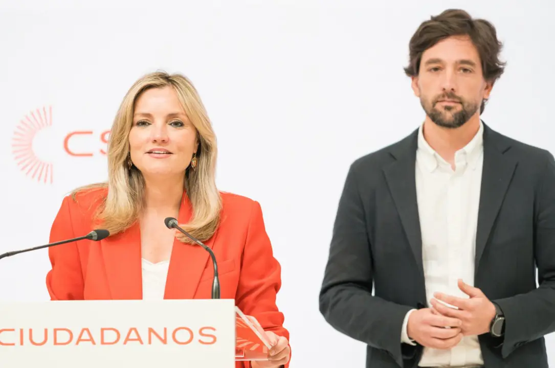  Archivo - La portavoz de Ciudadanos, Patricia Guasp y el secretario general del partido, Adri&aacute;n V&aacute;zquez, durante una rueda de prensa - Diego Radam&eacute;s - Europa Press - Archivo 