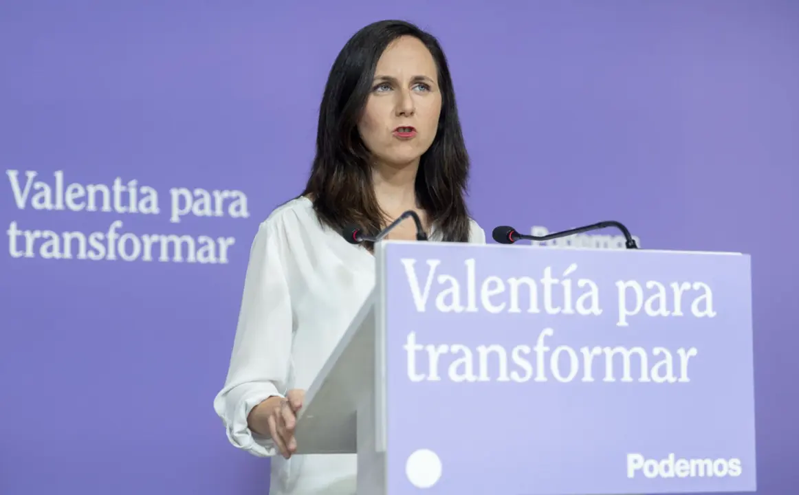  La l&iacute;der de Podemos y ministra de Derechos Sociales, Ione Belarra, interviene durante una rueda de prensa en la sede de Podemos, a 29 de mayo de 2023, en Madrid (Espa&ntilde;a). - Alberto Ortega - Europa Press 