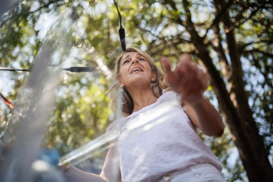  La vicepresidenta segunda y l&iacute;der de SUMAR, Yolanda D&iacute;az, participa en un acto del partido, a 24 de junio de 2023, en Madrid 