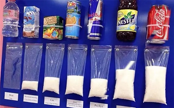  Cantidad de az&uacute;car en los refrescos 