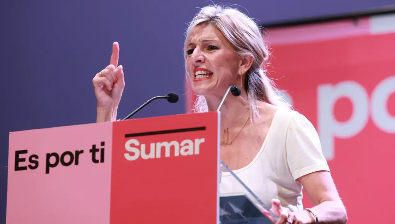  La candidata de Sumar a la Presidencia el Gobierno, Yolanda D&iacute;az, interviene durante un acto p&uacute;blico para las elecciones del 23J en el Cartuja Center City, a 9 de julio de 2023 en Sevilla, (Andaluc&iacute;a, Espa&ntilde;a). La candidata de Sumar a la Presidencia el Gob - Roc&iacute;o Ruz - Europa Press 