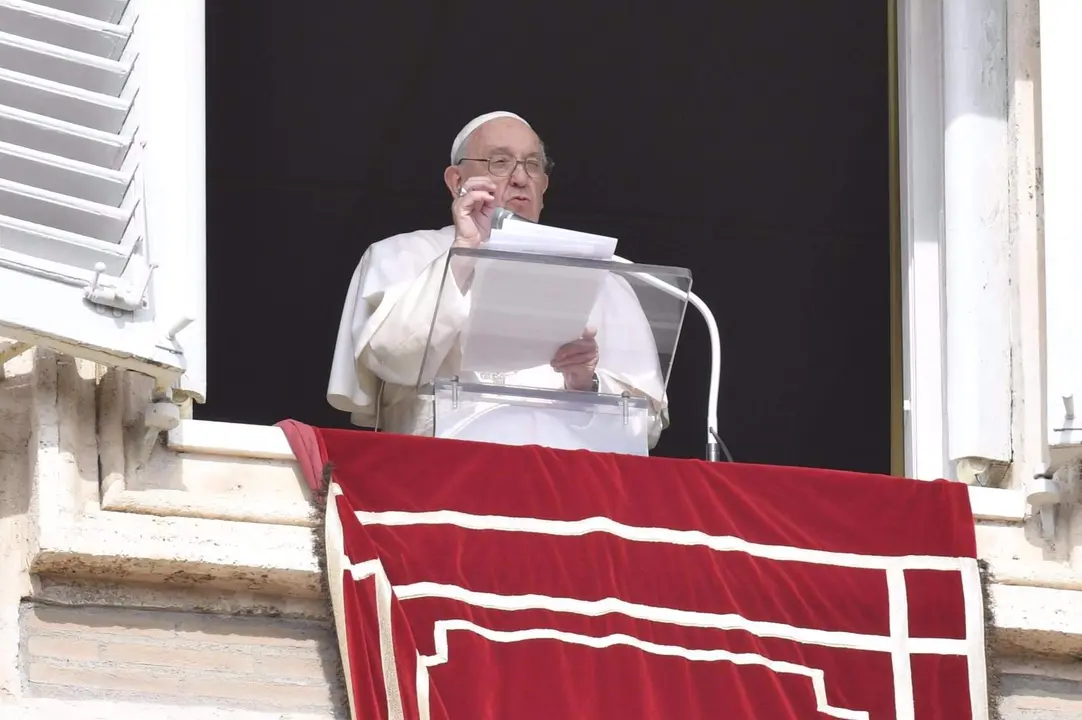 El Papa Francisco durante el &aacute;ngelus del domingo 23 de octubre de 2022
