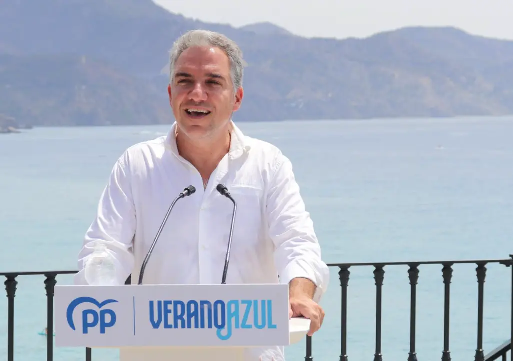  El coordinador general del PP y candidato n&uacute;mero 1 al Congreso por M&aacute;laga, El&iacute;as Bendodo, en un acto en Nerja (M&aacute;laga) - PP 