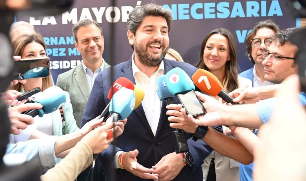  El candidato del PP a la Presidencia del Gobierno murciano, Fernando L&oacute;pez Miras, hace balance de la campa&ntilde;a - PPRM - Archivo 