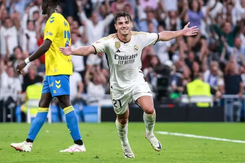  Brahim D&iacute;az celebrando su gol ante la UD Las Palmas 