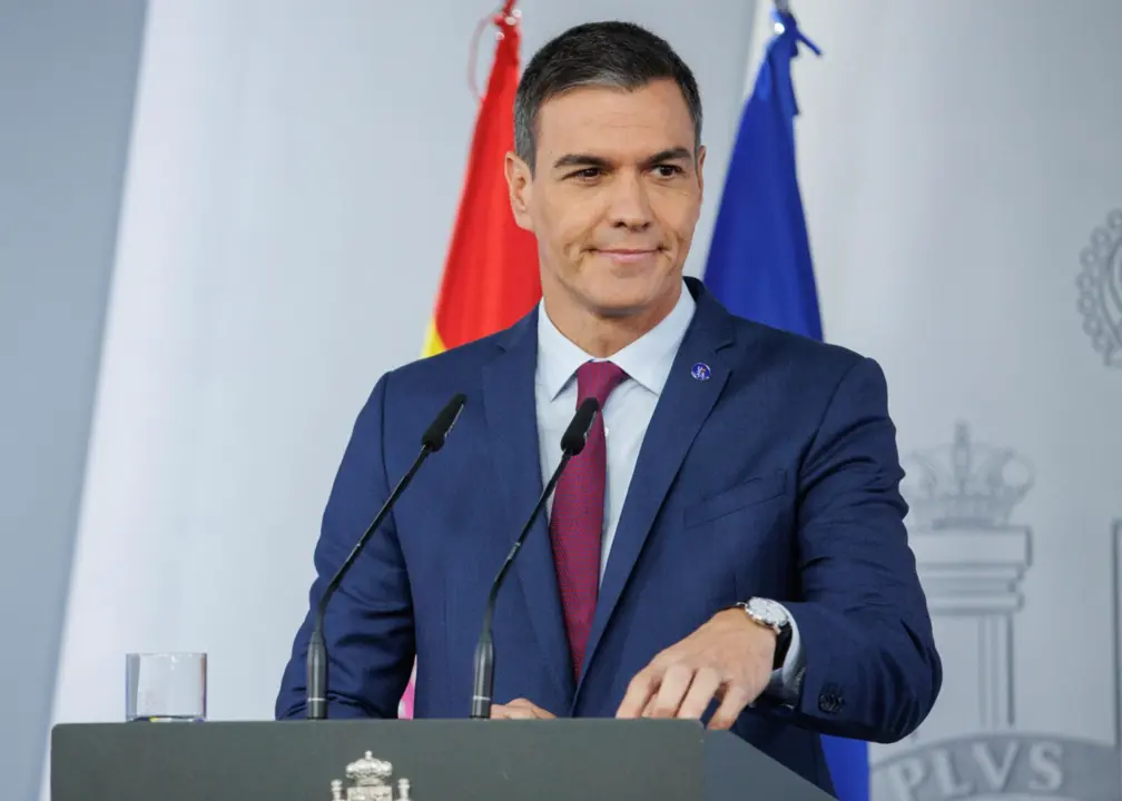  El presidente del Gobierno en funciones, Pedro S&aacute;nchez, ofrece una rueda de prensa tras reunirse con el Rey Felipe VI, en el Complejo de la Moncloa, a 3 de octubre de 2023, en Madrid (Espa&ntilde;a). - Alejandro Mart&iacute;nez V&eacute;lez - Europa Press 