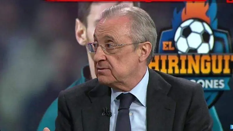  Florentino P&eacute;rez, presidente de la Superliga, este lunes en el Chiringuito de Jugones. Twitter 