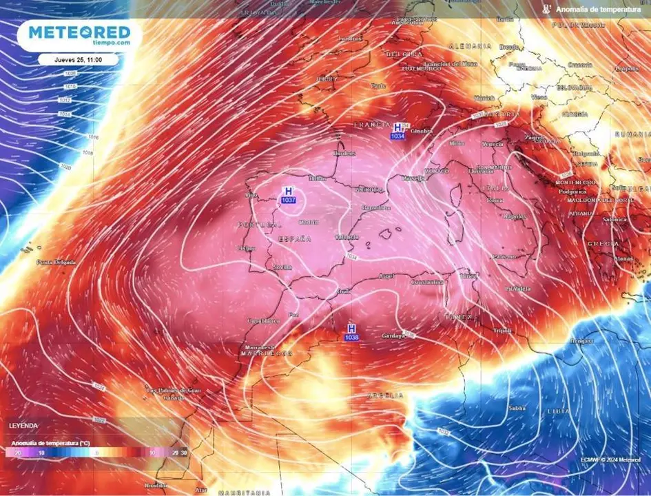  Un potente anticicl&oacute;n con aire subtropical se ha asentado sobre la Pen&iacute;nsula y con temperaturas muy altas para enero. - METEORED 