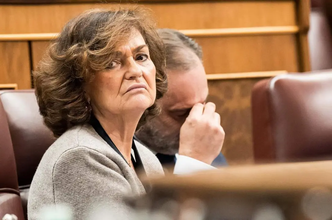  Archivo - La diputada en el Congreso y exvicepresidenta del Gobierno Carmen Calvo durante un pleno en el Congreso de los Diputados, a 19 de diciembre de 2023, en Madrid (Espa&ntilde;a). - Diego Radam&eacute;s - Europa Press - Archivo 