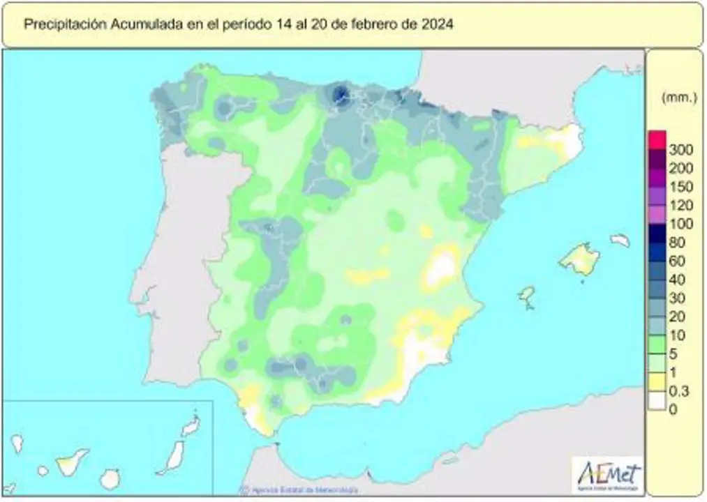  Precipitaciones acumuladas del 14 al 22 de febrero 
