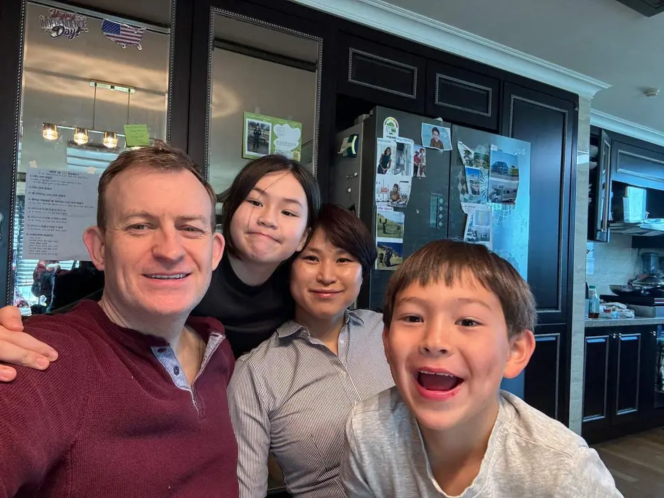  "El padre de la BBC" con su familia 