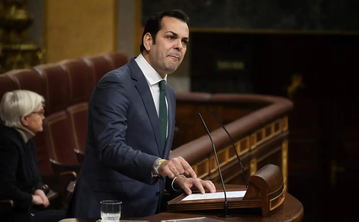  El portavoz de energ&iacute;a del Grupo Parlamentario Popular en el Congreso, Juan Diego Requena, interviene durante una sesi&oacute;n plenaria, en el Congreso de los Diputados, a 29 de febrero de 2024, en Madrid (Espa&ntilde;a). - Fernando S&aacute;nchez - Europa Press 