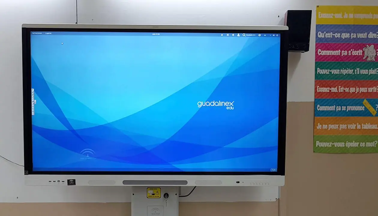  Pizarra digital en un aula. 