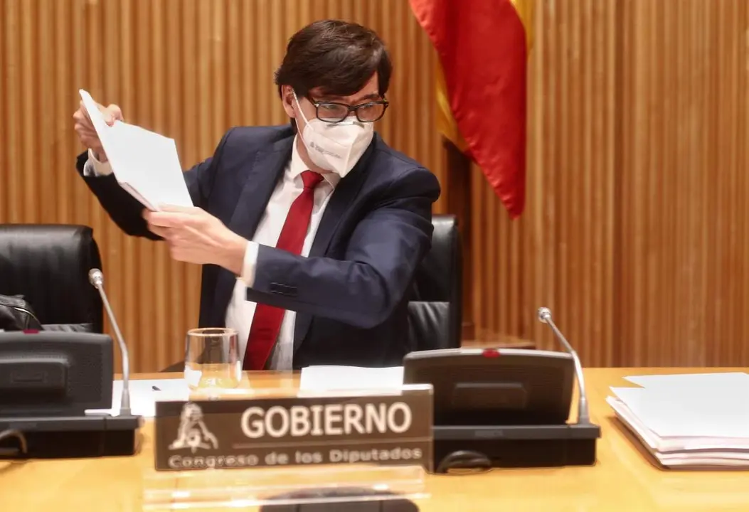  El exministro de Sanidad Salvador Illa, durante una comparecencia en el Congreso 