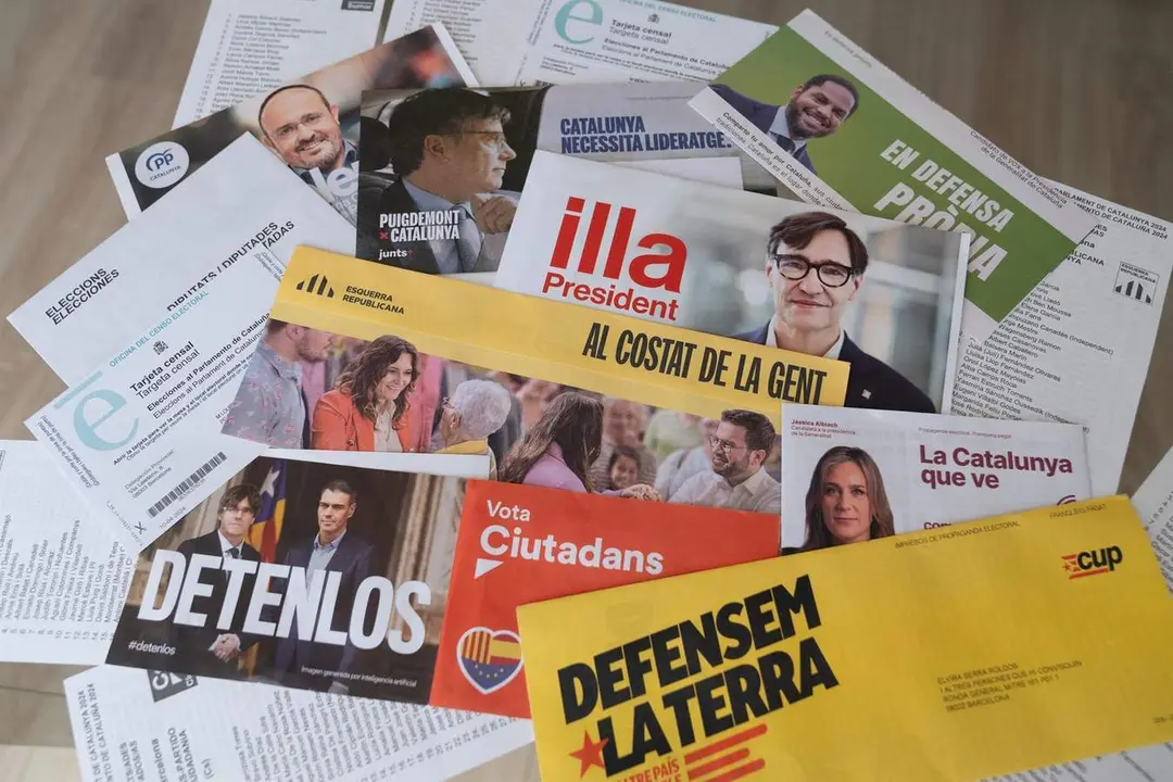  Propaganda electoral de todos los partidos para las elecciones catalanas del 12M, a 8 de mayo de 2024, en Barcelona, Catalunya (Espa&ntilde;a). Catalunya celebra sus elecciones auton&oacute;micas para elegir al nuevo presidente de la Generalitat de Catalunya el pr&oacute;ximo - David Zorrakino - Europa Press 
