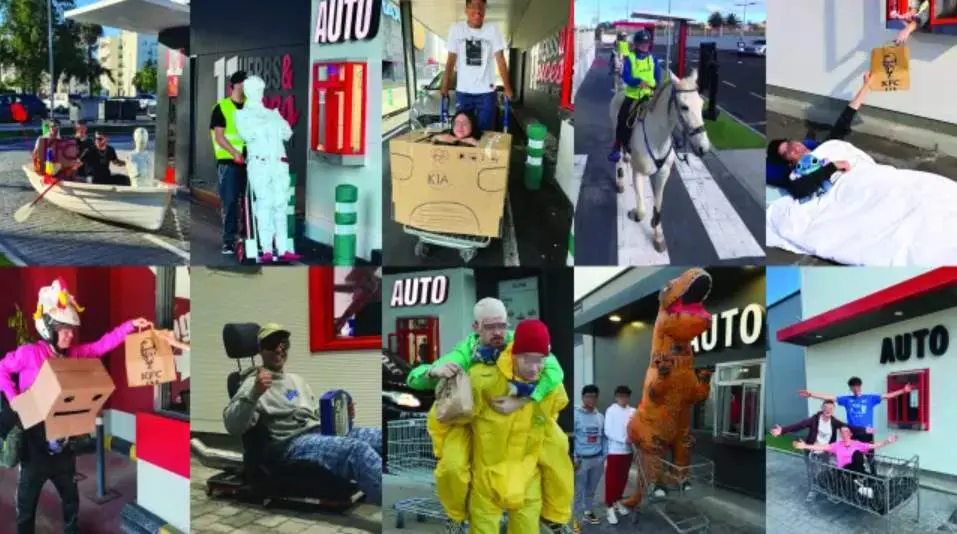  Una recopilaci&oacute;n de las maneras ingeniosas de recoger el pollo del KFC Auto 