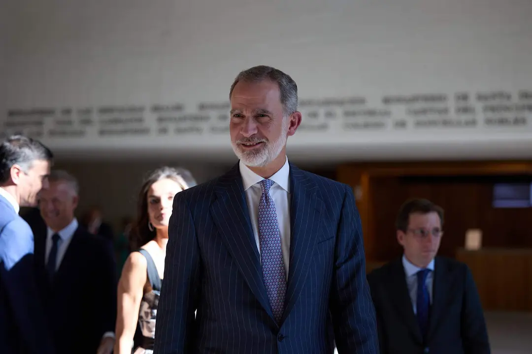  El Rey Felipe VI de Espa&ntilde;a a su llegada a la inauguraci&oacute;n de la Galer&iacute;a de las Colecciones Reales, en el Palacio Real 