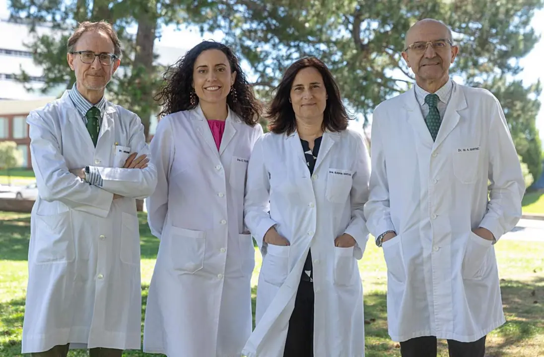  El equipo de investigaci&oacute;n de la Universidad de Navarra. De izquierda a derecha, Jos&eacute; Manuel Aramend&iacute;a, Estefan&iacute;a Toledo, Susana Santiago y Miguel &Aacute;ngel Mart&iacute;nez. - CUN 