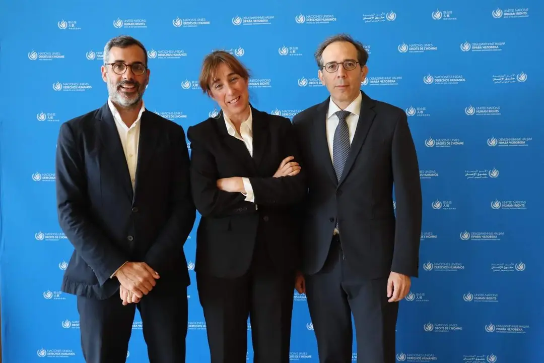  Nerea Sologaistua, &Oacute;scar Mart&iacute;nez y Ram&oacute;n Quintano, representantes de Aeafa 