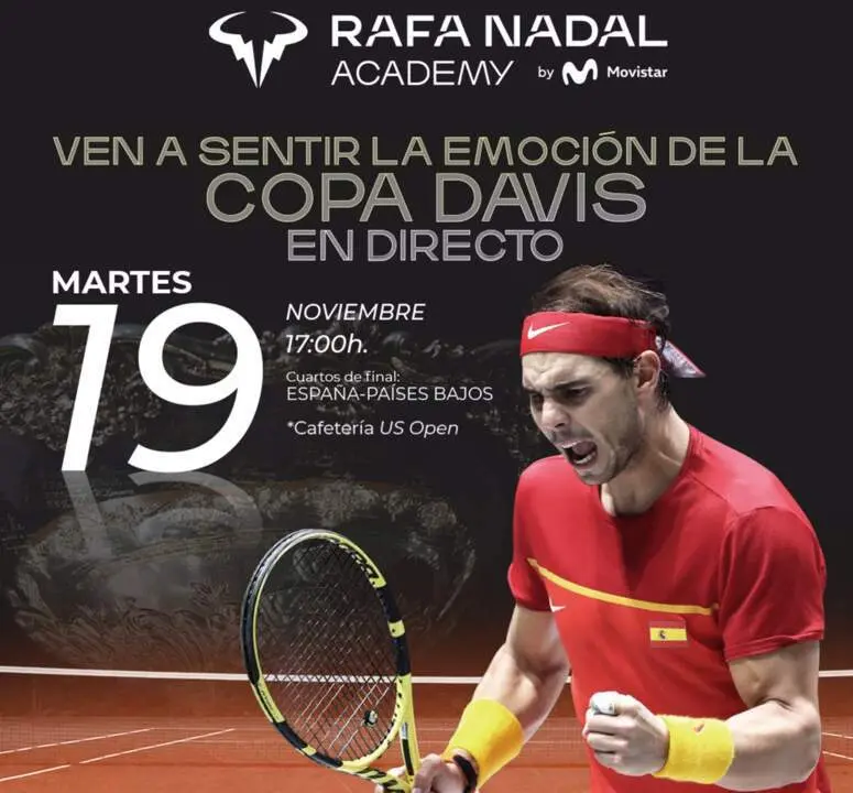 La Rafa Nadal Academy abre sus puertas para que aficionados puedan ver en pantalla los partidos de Espa&ntilde;a en Copa Davis - RAFA NADAL ACADEMY 