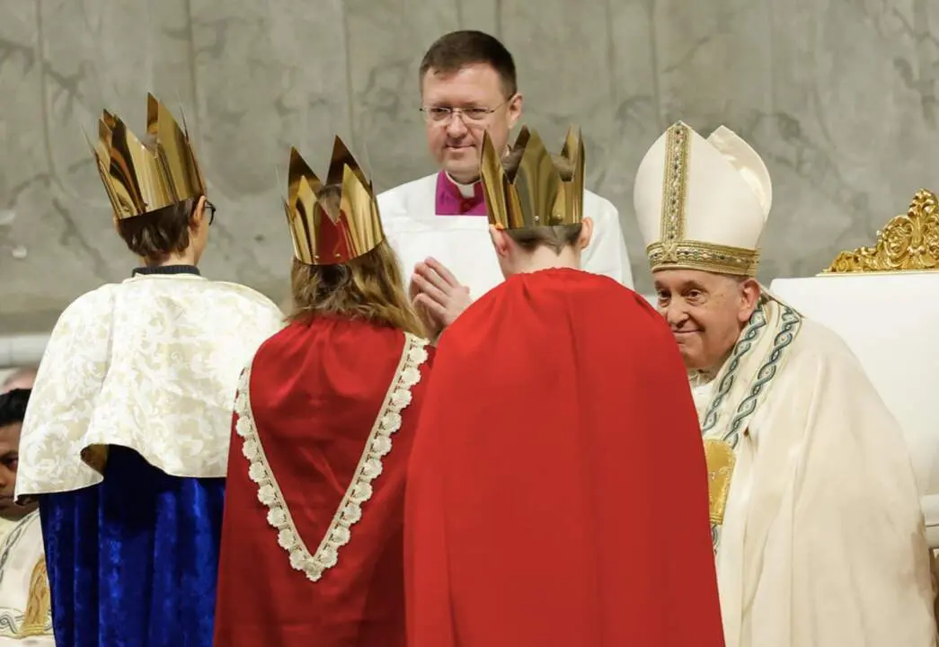  Archivo - El Papa Francisco en la Misa en la solemnidad de Mar&iacute;a Sant&iacute;sima Madre de Dios, el 1 de enero de 2024. - Giuseppe Lami / Zuma Press / Contactophoto | EP 