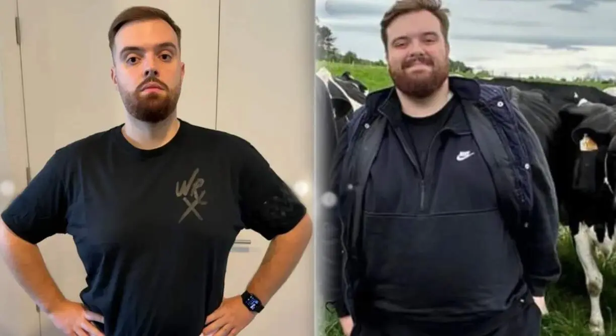  La comparativa que el propio Ibai Llanos sub&iacute;a a Instagram en su d&iacute;a 100 d&iacute;as de cambio f&iacute;sico 