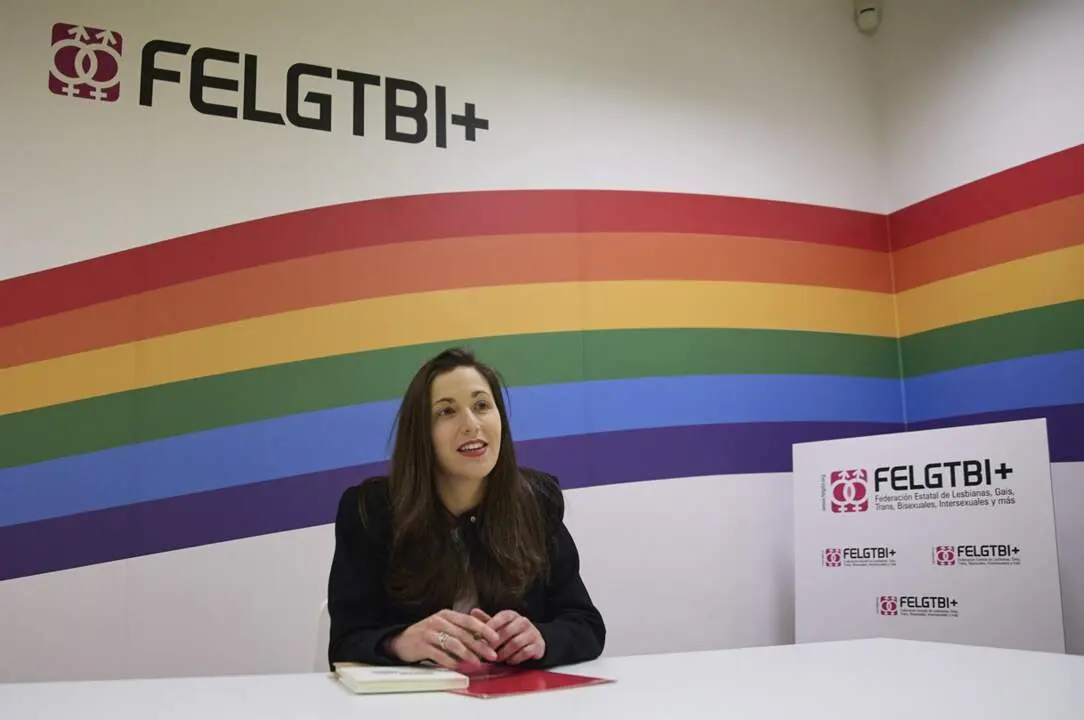  Entrevista a la presidenta de la FELGTBI+, Paula Iglesias, en Federaci&oacute;n Estatal de Lesbianas, Gais, Trans, Bisexuales, Intersexuales y m&aacute;s, a 10 de diciembre del 2024, en Madrid. - JES&Uacute;S HELL&Iacute;N / STUDIO MEDIA 19 | EP 