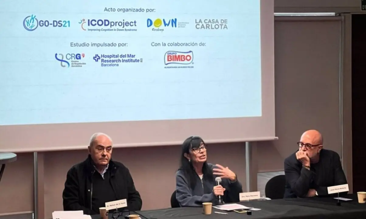  El coordinador del Grupo de Farmacolog&iacute;a Integrada y Neurociencia de Sistemas del Hmrib, Rafael de la Torre, la l&iacute;der del grupo de Neurobiolog&iacute;a Celular y de Sistemas del Crg, Mara Dierssen, y el fundador de La Casa de Carlota, Jos&eacute; Mar&iacute;a Batalla. - HMRIB 