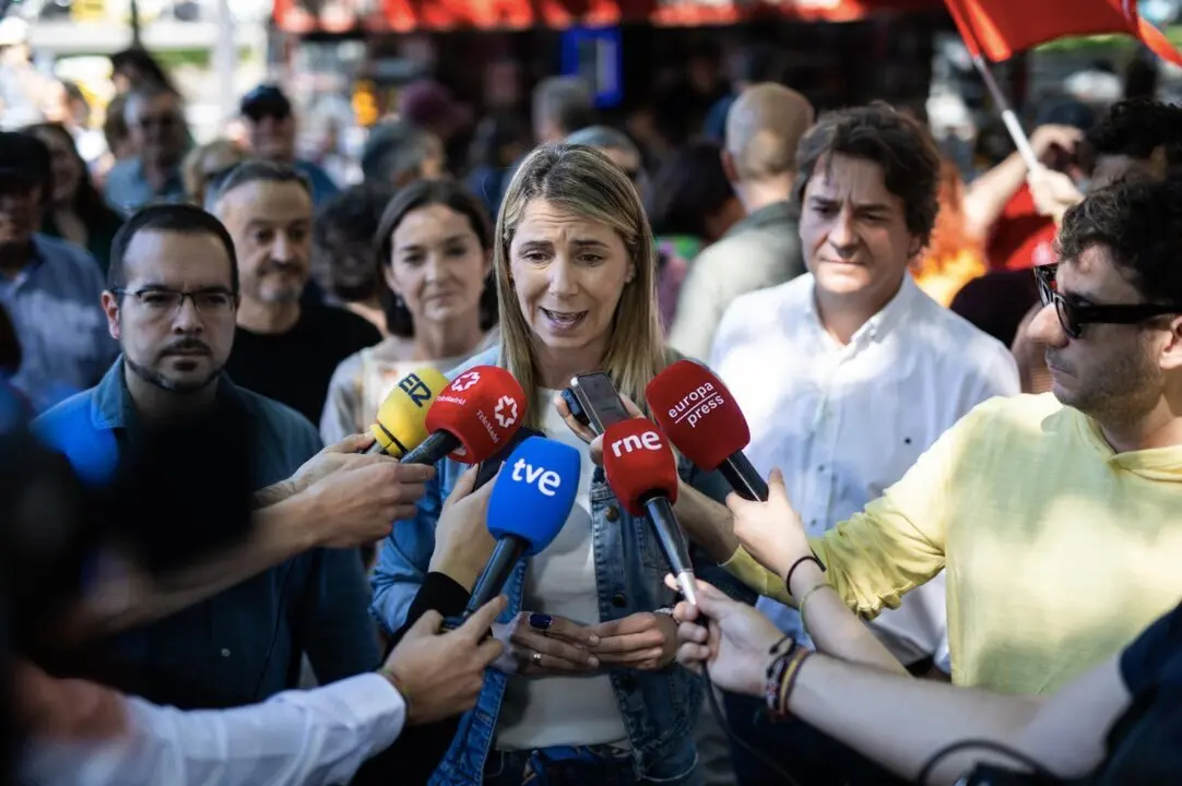  La secretaria de Organizaci&oacute;n del PSOE de Madrid, Pilar S&aacute;nchez Acera, ofrece declaraciones a los medios de comunicaci&oacute;n, antes de la manifestaci&oacute;n por la sanidad p&uacute;blica - Alejandro Mart&iacute;nez V&eacute;lez - Europa Press 