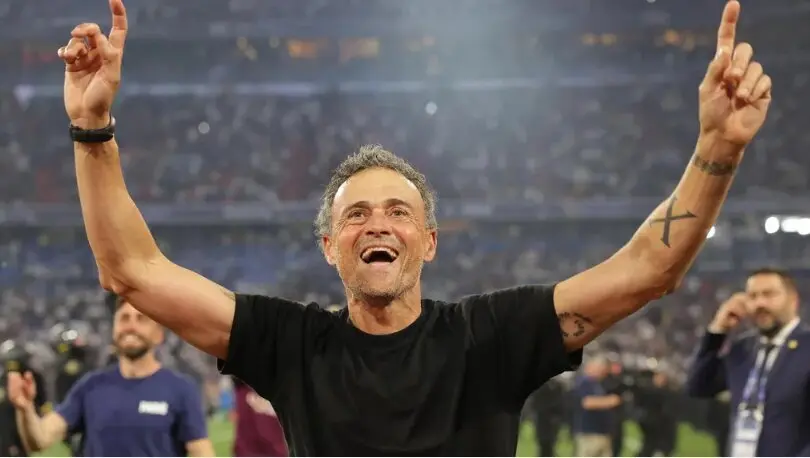  Luis Enrique celebrando su victoria en la final de la Champions 