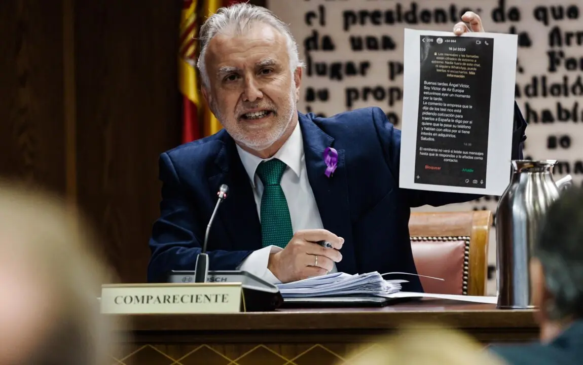  Archivo - El Ministro de Pol&iacute;tica Territorial y Memoria Democr&aacute;tica, &Aacute;ngel V&iacute;ctor Torres, durante su comparecencia en la comisi&oacute;n por el &lsquo;caso Koldo&rsquo;, en el Senado, a 6 de marzo de 2025, en Madrid (Espa&ntilde;a).<br>- Carlos Luj&aacute;n - Europa Press - Archivo 